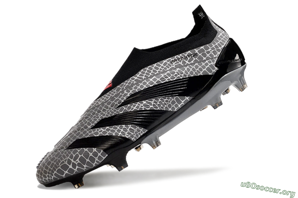 Adidas Predator+ 24 Elite Laceless FG Football Boots - Grey/Black/Red 5