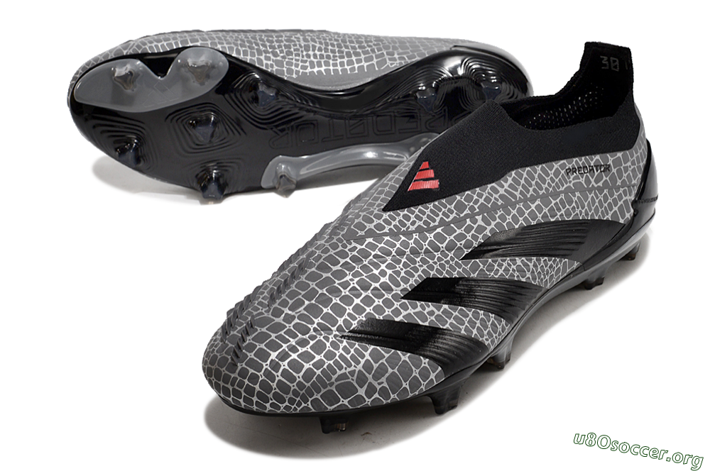 Adidas Predator+ 24 Elite Laceless FG Football Boots - Grey/Black/Red 0