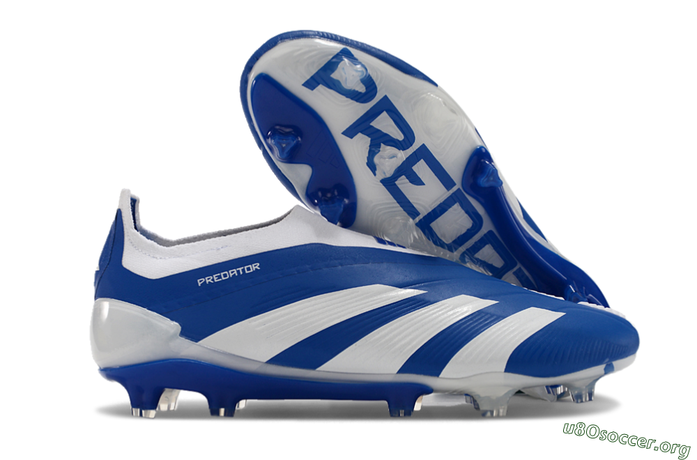 Adidas Predator+ 24 Elite Laceless FG Football Boots - Blue/White 2