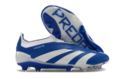 Adidas Predator+ 24 Elite Laceless FG Football Boots - Blue/White