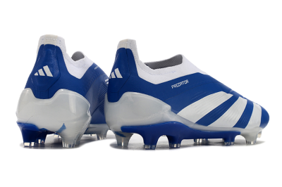 Adidas Predator+ 24 Elite Laceless FG Football Boots - Blue/White