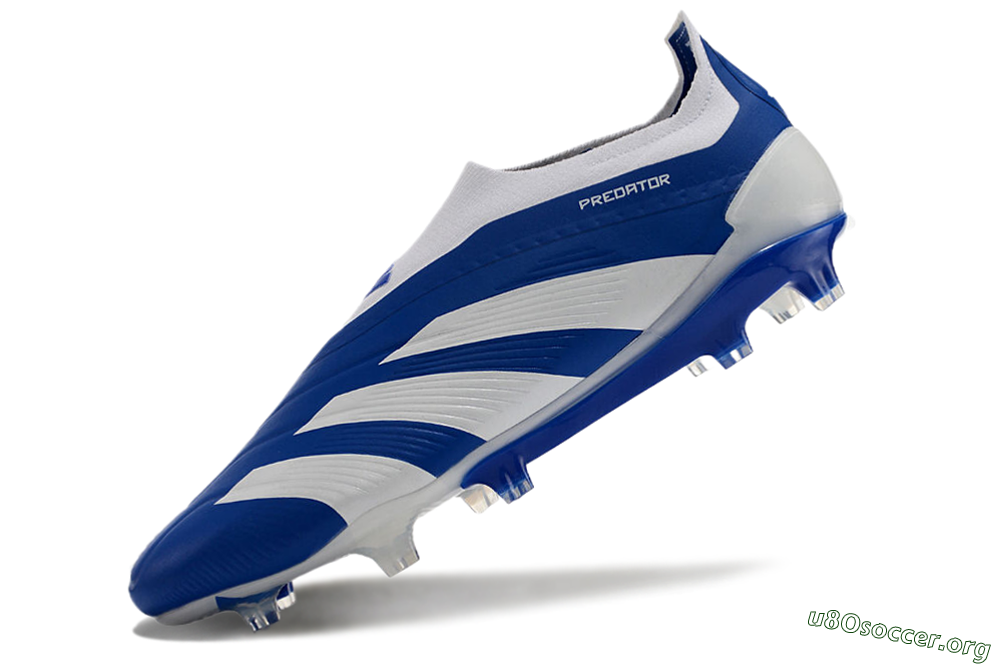 Adidas Predator+ 24 Elite Laceless FG Football Boots - Blue/White 6