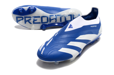 Adidas Predator+ 24 Elite Laceless FG Football Boots - Blue/White