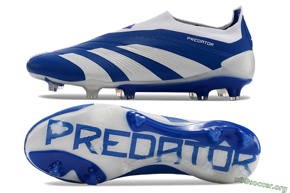 Adidas Predator+ 24 Elite Laceless FG Football Boots - Blue/White 1
