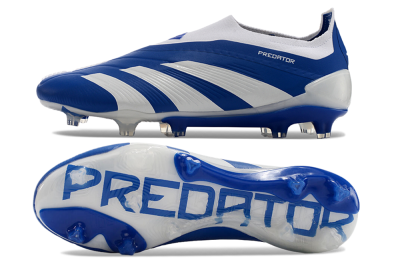 Adidas Predator+ 24 Elite Laceless FG Football Boots - Blue/White