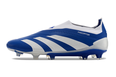 Adidas Predator+ 24 Elite Laceless FG Football Boots - Blue/White