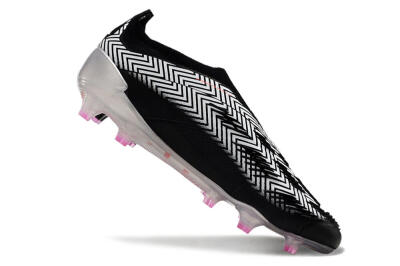 Adidas Predator+ 24 Elite Laceless FG Football Boots - White/Black/Silver