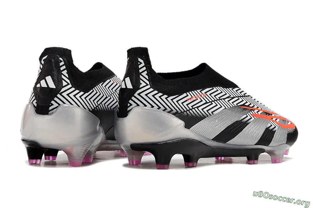 Adidas Predator+ 24 Elite Laceless FG Football Boots - White/Black/Silver 6