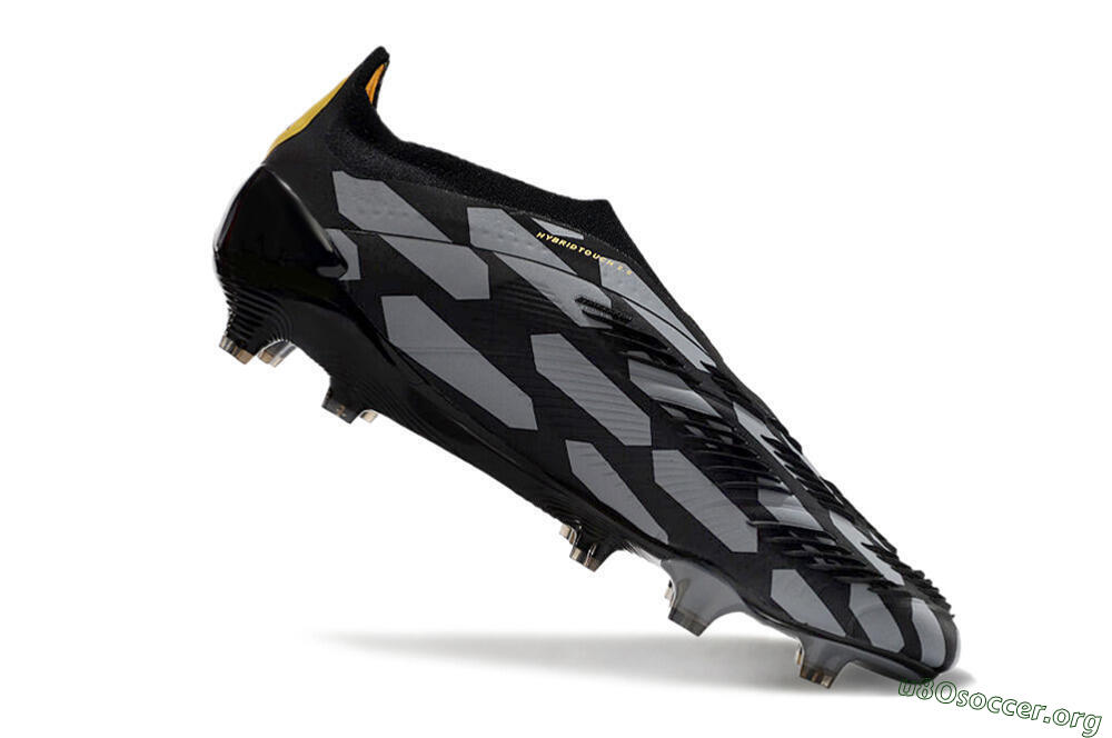 Adidas Predator+ 24 Elite Laceless FG Football Boots - Grey/Black/Gold 4