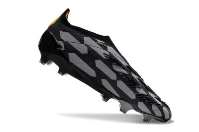 Adidas Predator+ 24 Elite Laceless FG Football Boots - Grey/Black/Gold