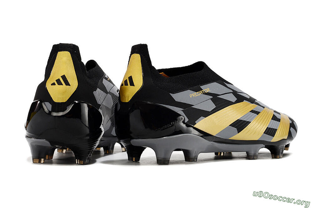 Adidas Predator+ 24 Elite Laceless FG Football Boots - Grey/Black/Gold 6
