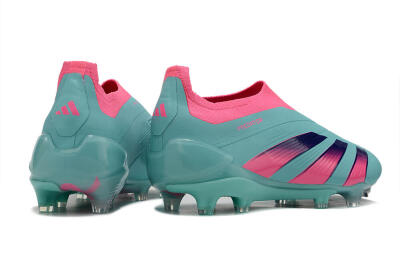 Adidas Predator+ 24 Elite Laceless FG Football Boots - Jade/Pink/Purple