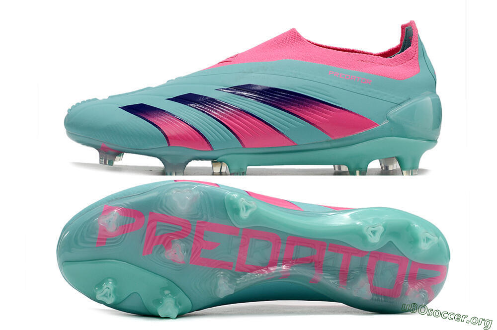 Adidas Predator+ 24 Elite Laceless FG Football Boots - Jade/Pink/Purple 1