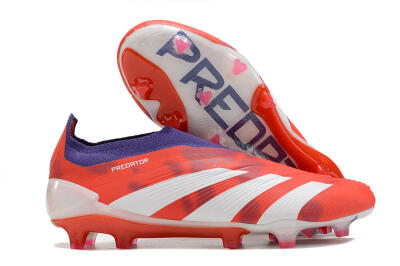 Adidas Predator+ 24 Elite Laceless FG Football Boots - Red/White/Purple