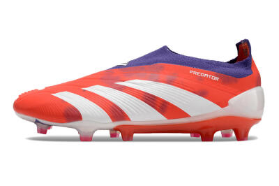 Adidas Predator+ 24 Elite Laceless FG Football Boots - Red/White/Purple