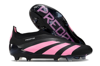 Adidas Predator+ 24 Elite Laceless FG Football Boots - Black/Pink