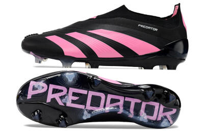 Adidas Predator+ 24 Elite Laceless FG Football Boots - Black/Pink