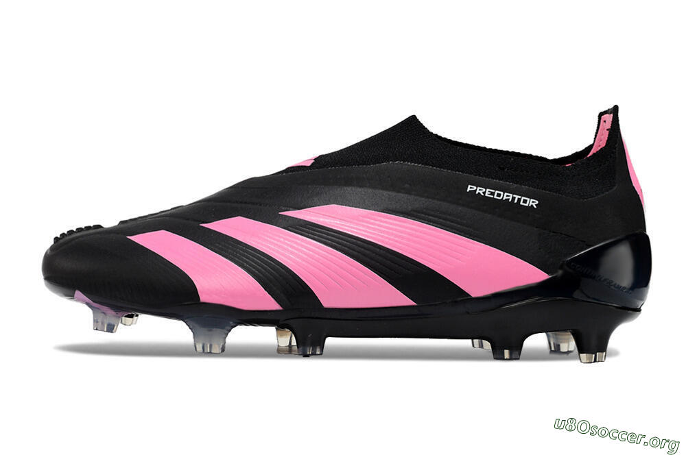 Adidas Predator+ 24 Elite Laceless FG Football Boots - Black/Pink 3