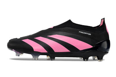 Adidas Predator+ 24 Elite Laceless FG Football Boots - Black/Pink