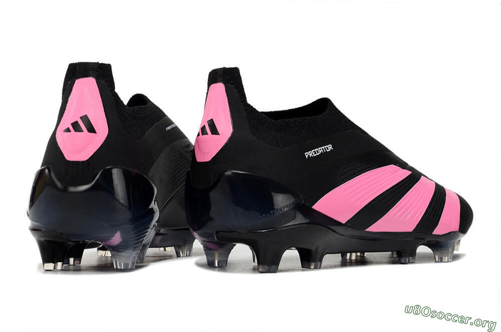 Adidas Predator+ 24 Elite Laceless FG Football Boots - Black/Pink 6