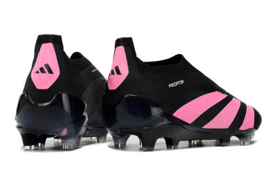 Adidas Predator+ 24 Elite Laceless FG Football Boots - Black/Pink