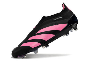 Adidas Predator+ 24 Elite Laceless FG Football Boots - Black/Pink