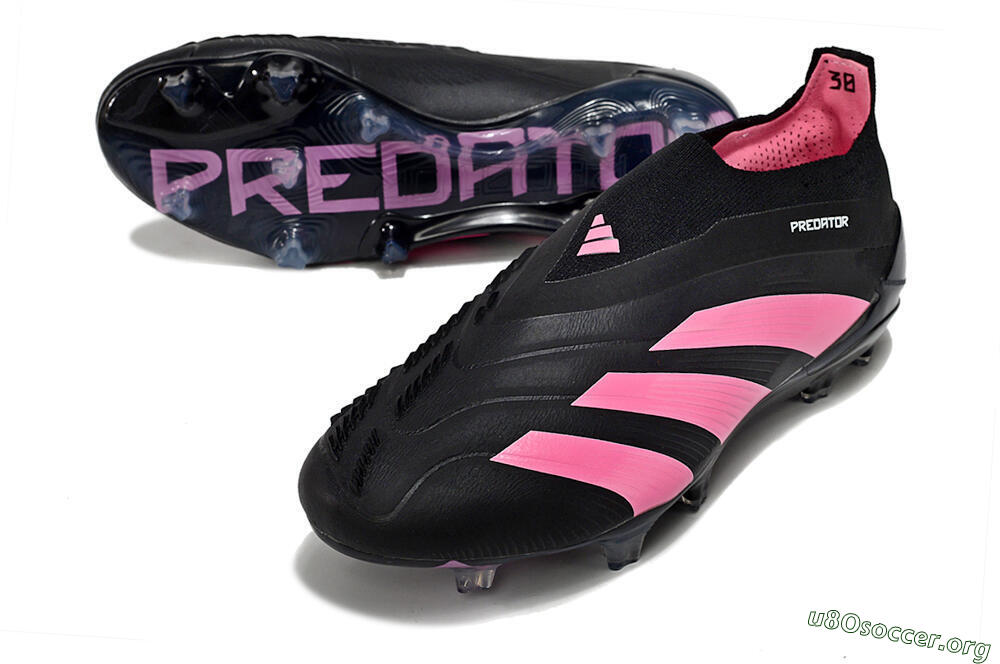 Adidas Predator+ 24 Elite Laceless FG Football Boots - Black/Pink 0