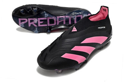Adidas Predator+ 24 Elite Laceless FG Football Boots - Black/Pink