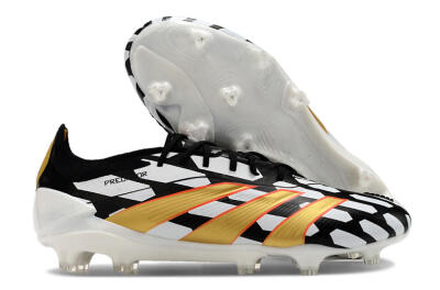 Adidas Predator 24 Elite FG Football Boots - White/Black/Gold