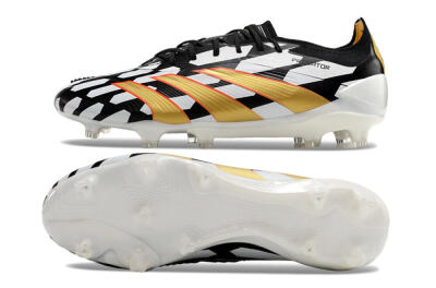 Adidas Predator 24 Elite FG Football Boots - White/Black/Gold