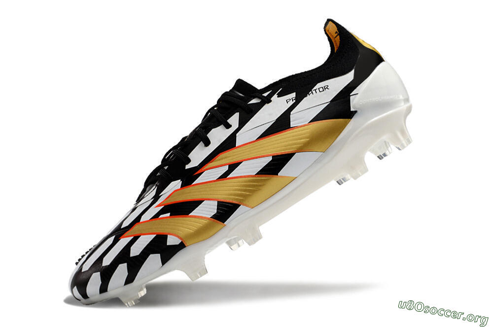 Adidas Predator 24 Elite FG Football Boots - White/Black/Gold 5