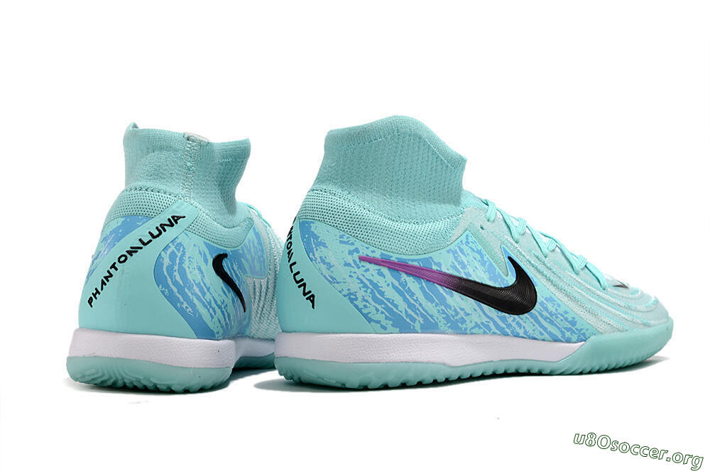 Nike Phantom Luna Elite NU IC Football Shoes - Jade/Black/Purple 6