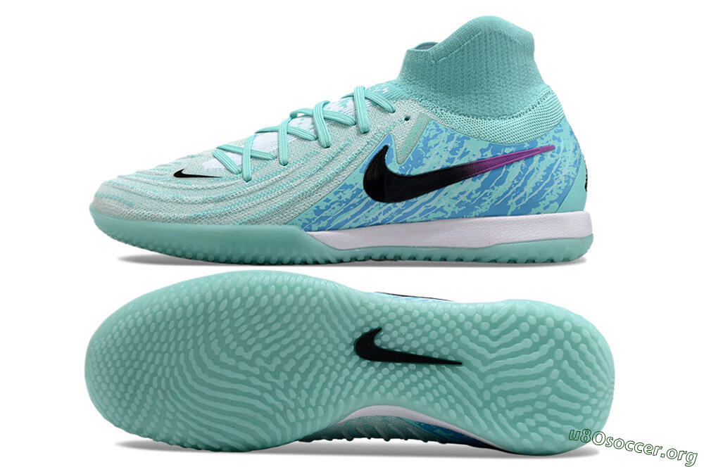 Nike Phantom Luna Elite NU IC Football Shoes - Jade/Black/Purple 1