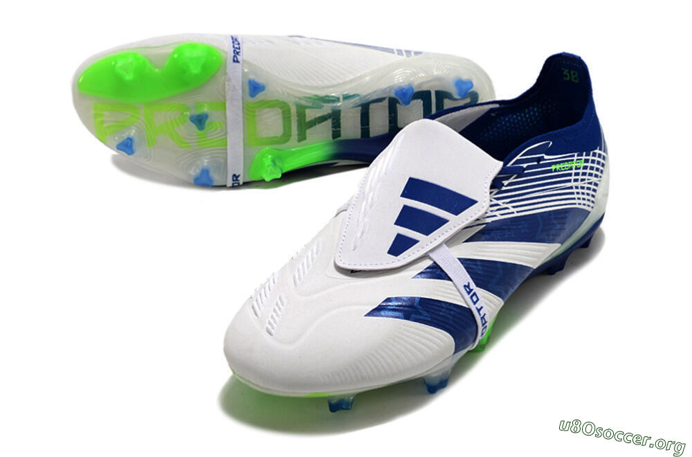 Adidas Predator Elite Foldover Tongue FG Football Boots - White/Blue/Green 0