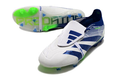 Adidas Predator Elite Foldover Tongue FG Football Boots - White/Blue/Green