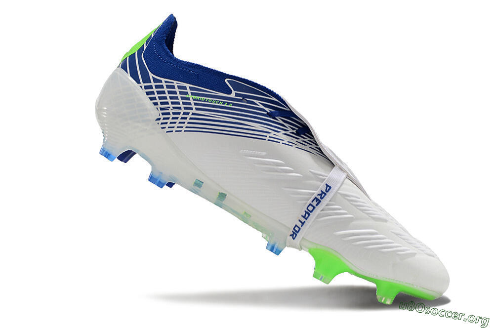 Adidas Predator Elite Foldover Tongue FG Football Boots - White/Blue/Green 4