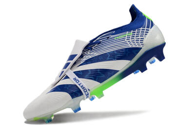 Adidas Predator Elite Foldover Tongue FG Football Boots - White/Blue/Green