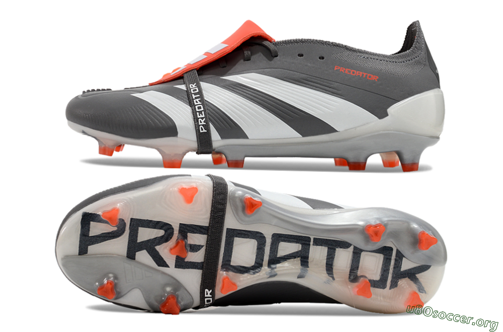 Adidas Predator Elite Foldover Tongue FG Football Boots - Grey/Red/White 1