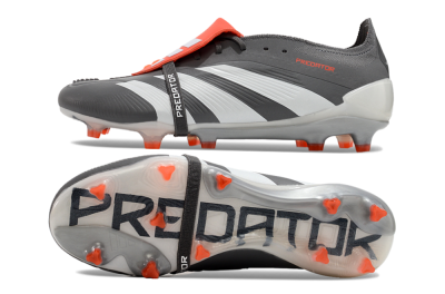 Adidas Predator Elite Foldover Tongue FG Football Boots - Grey/Red/White