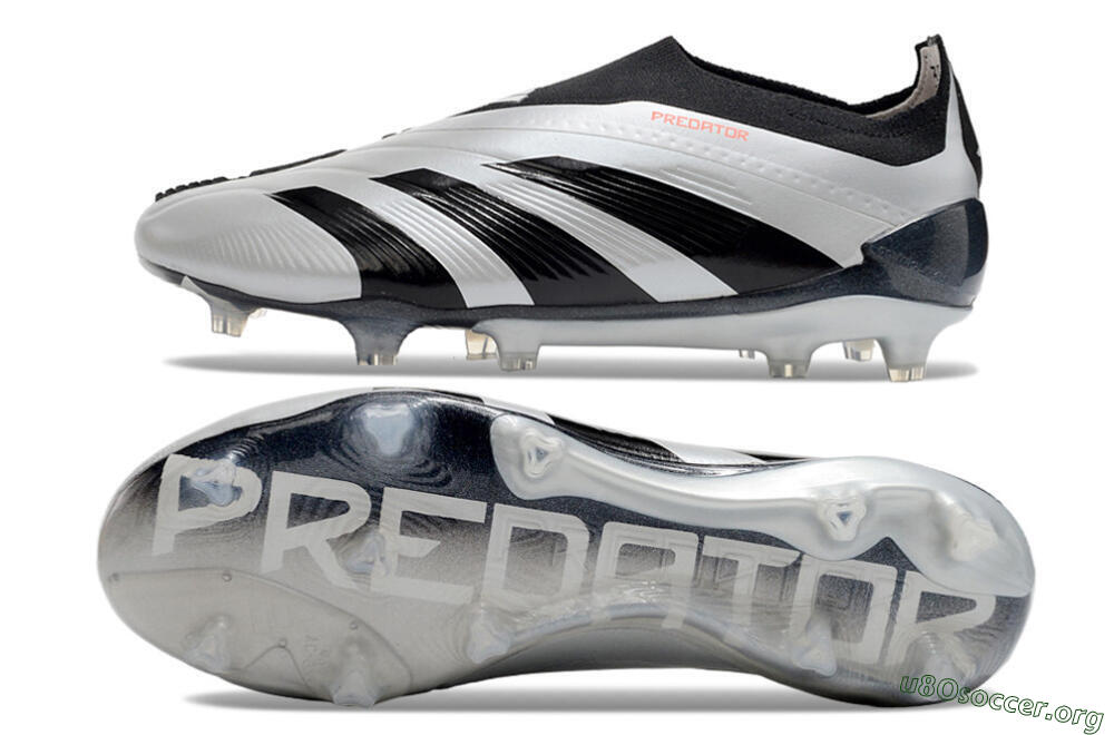 Adidas Predator Accuracy+ Laceless FG Football Boots - Silver/Black 1