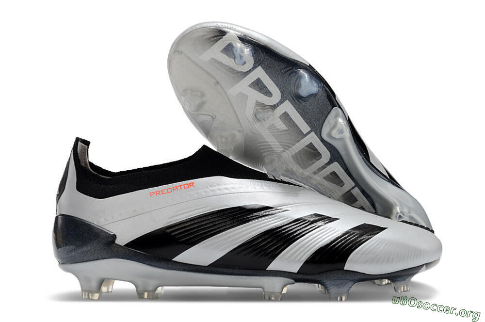 Adidas Predator Accuracy+ Laceless FG Football Boots - Silver/Black 2
