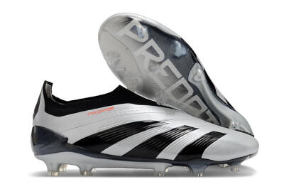 Adidas Predator Accuracy+ Laceless FG Football Boots - Silver/Black