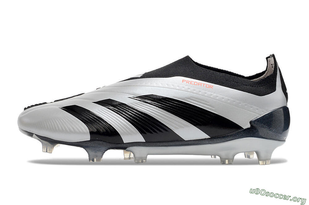 Adidas Predator Accuracy+ Laceless FG Football Boots - Silver/Black 3