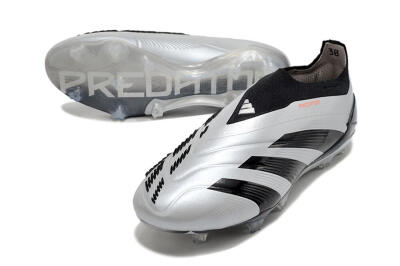 Adidas Predator Accuracy+ Laceless FG Football Boots - Silver/Black
