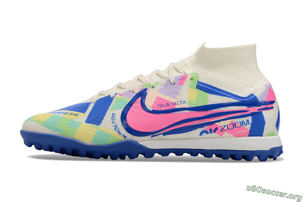 Nike Air Zoom Mercurial Superfly 9 Elite TF Football Shoes - White/Rainbow 3