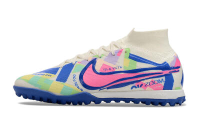 Nike Air Zoom Mercurial Superfly 9 Elite TF Football Shoes - White/Rainbow