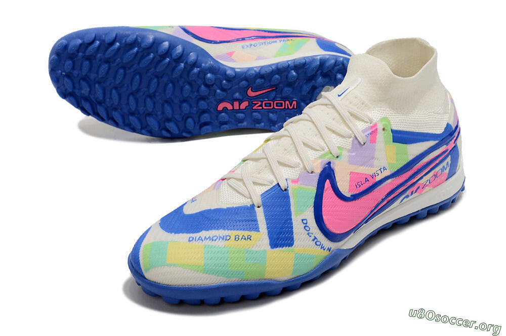 Nike Air Zoom Mercurial Superfly 9 Elite TF Football Shoes - White/Rainbow 0