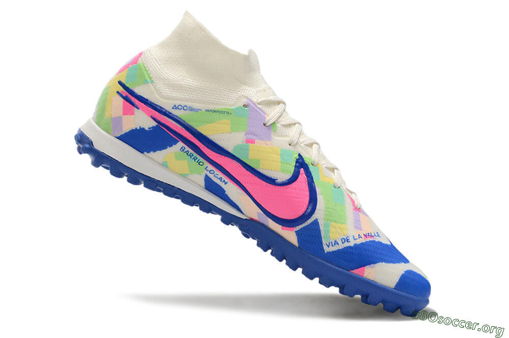 Nike Air Zoom Mercurial Superfly 9 Elite TF Football Shoes - White/Rainbow 4
