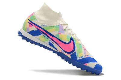 Nike Air Zoom Mercurial Superfly 9 Elite TF Football Shoes - White/Rainbow