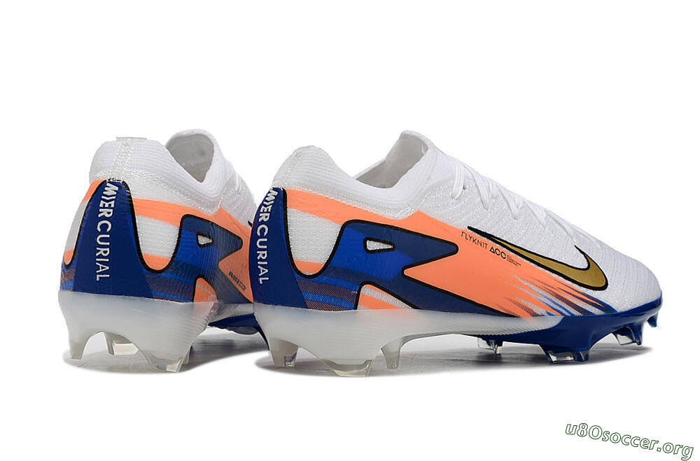 Nike Air Zoom Mercurial Vapor 16 Elite FG Football Boots - White/Yellow/Orange/Blue 6